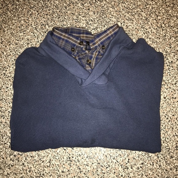 Sweater-Collared Shirt Combo - Picture 1 of 5